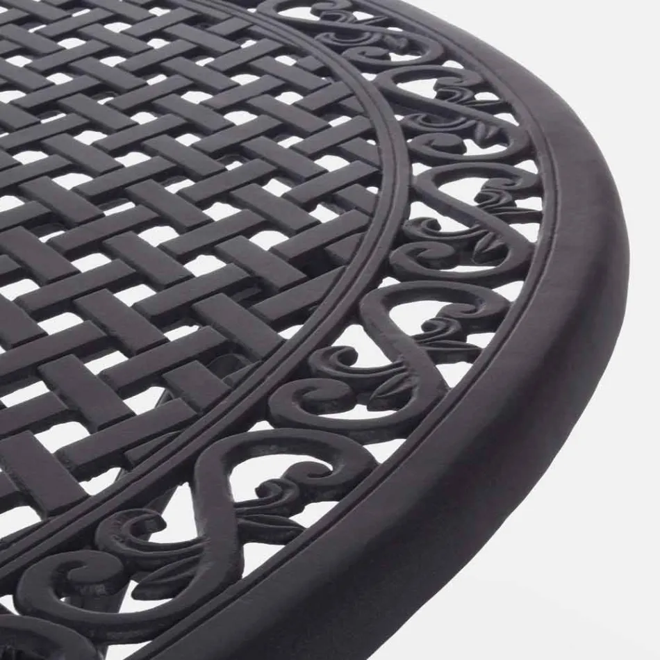 Mesa de comedor para exteriores en aluminio pintado blanco o antracita - Quick Viadurini