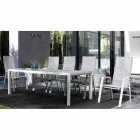 Mesa de comedor para exteriores en cerámica y aluminio, Homemotion - Salem Viadurini