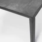 Mesa de comedor para exteriores en cerámica y aluminio, Homemotion - Salem Viadurini