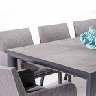 Mesa de comedor para exteriores en cerámica y aluminio, Homemotion - Salem Viadurini