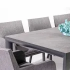Mesa de comedor para exteriores en cerámica y aluminio, Homemotion - Salem Viadurini