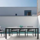 Mesa de comedor para exteriores en cerámica y aluminio, Homemotion - Salem Viadurini