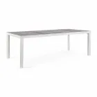 Mesa de comedor para exteriores en cerámica y aluminio, Homemotion - Salem Viadurini