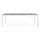 Mesa de comedor para exteriores en cerámica y aluminio, Homemotion - Salem Viadurini