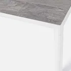 Mesa de comedor para exteriores en cerámica y aluminio, Homemotion - Salem Viadurini
