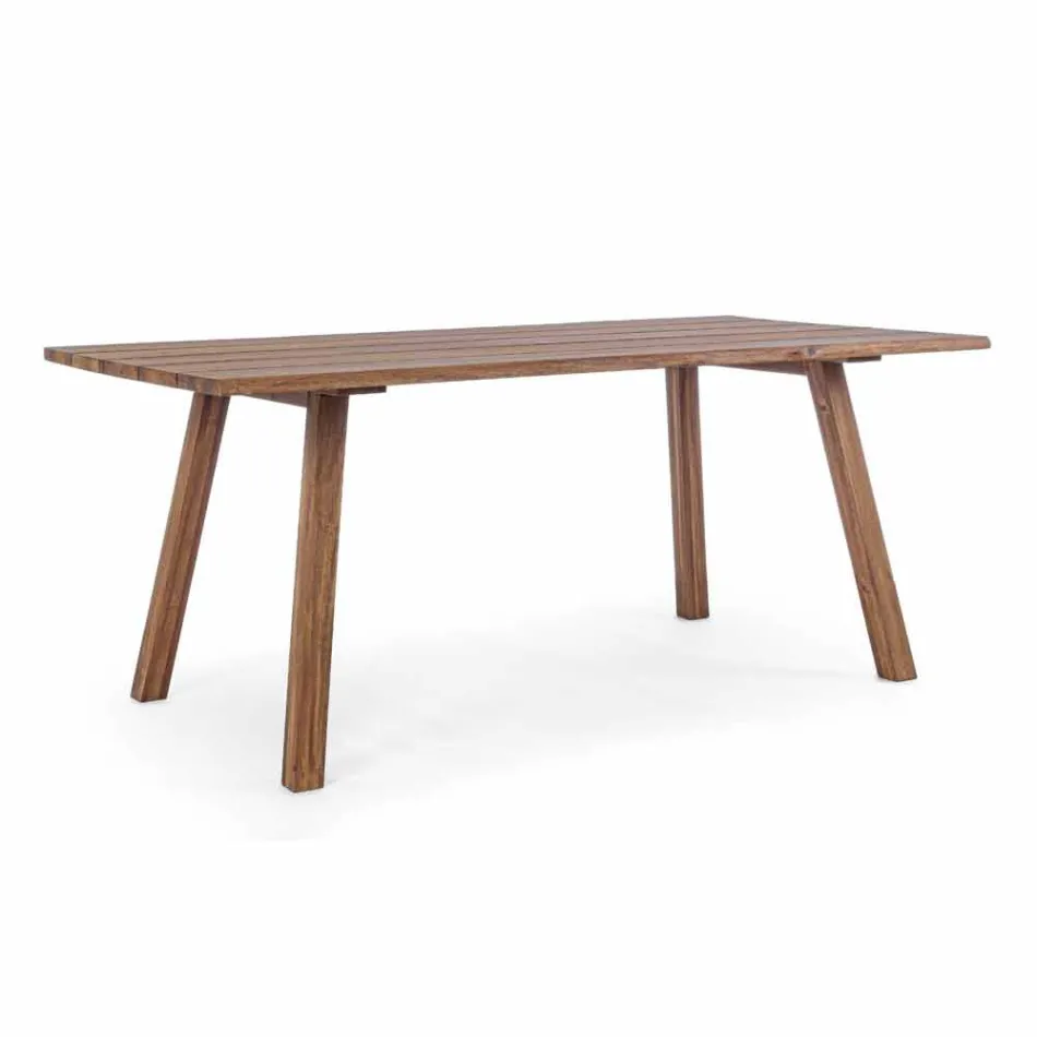 Mesa de comedor al aire libre en acabado de aceite de madera de acacia - Leonard Viadurini