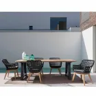 Mesa de comedor exterior en teca y aluminio, Homemotion - Rolando Viadurini