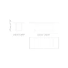 Mesa de comedor de jardín en madera de iroko y gres Made in Italy - Bresson Viadurini