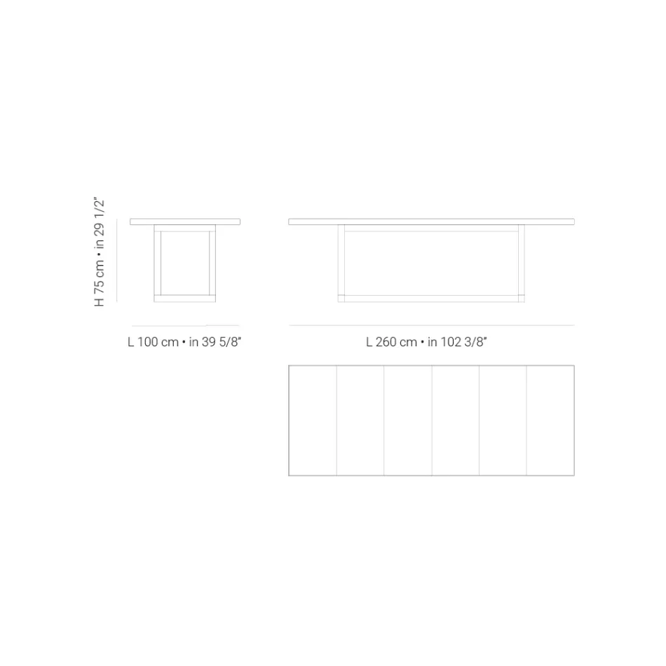 Mesa de comedor de jardín en madera de iroko y gres Made in Italy - Bresson Viadurini