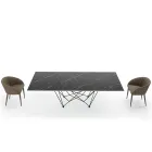 Mesa de comedor con tablero de Laminam y base de acero Made in Italy - Ezzellino Viadurini