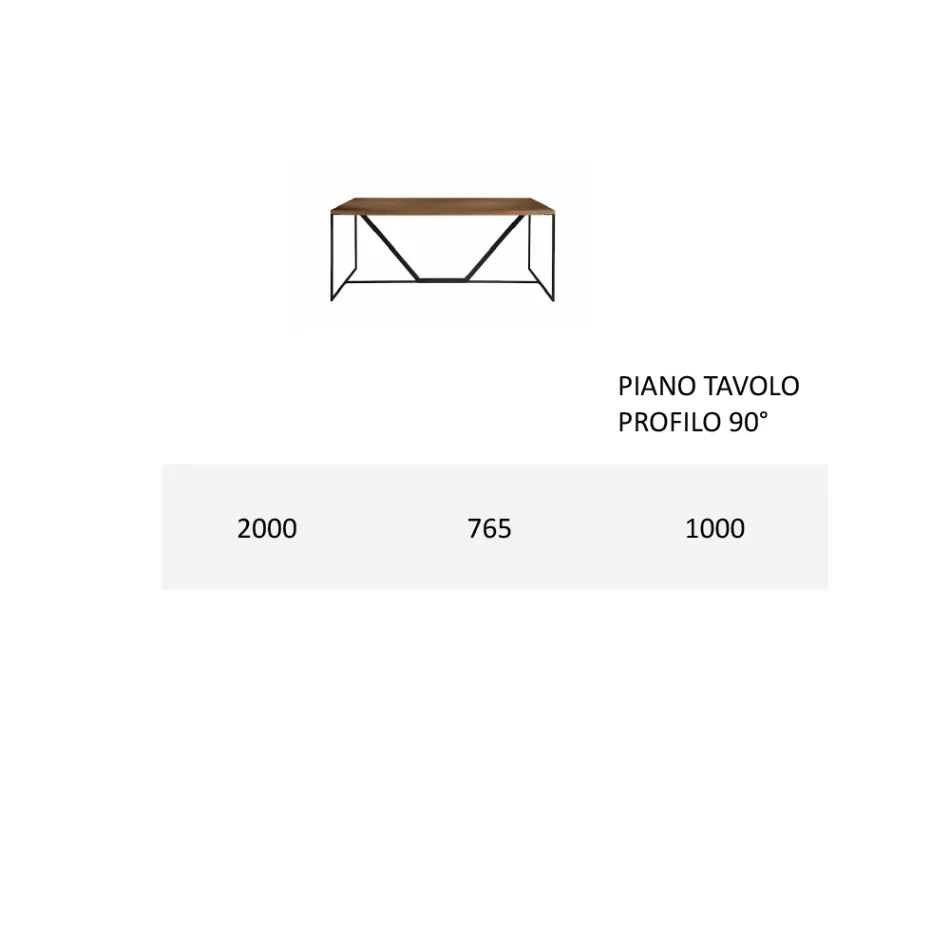 Tablero de mesa de comedor en tablero macizo Made in Italy - Adelio Viadurini