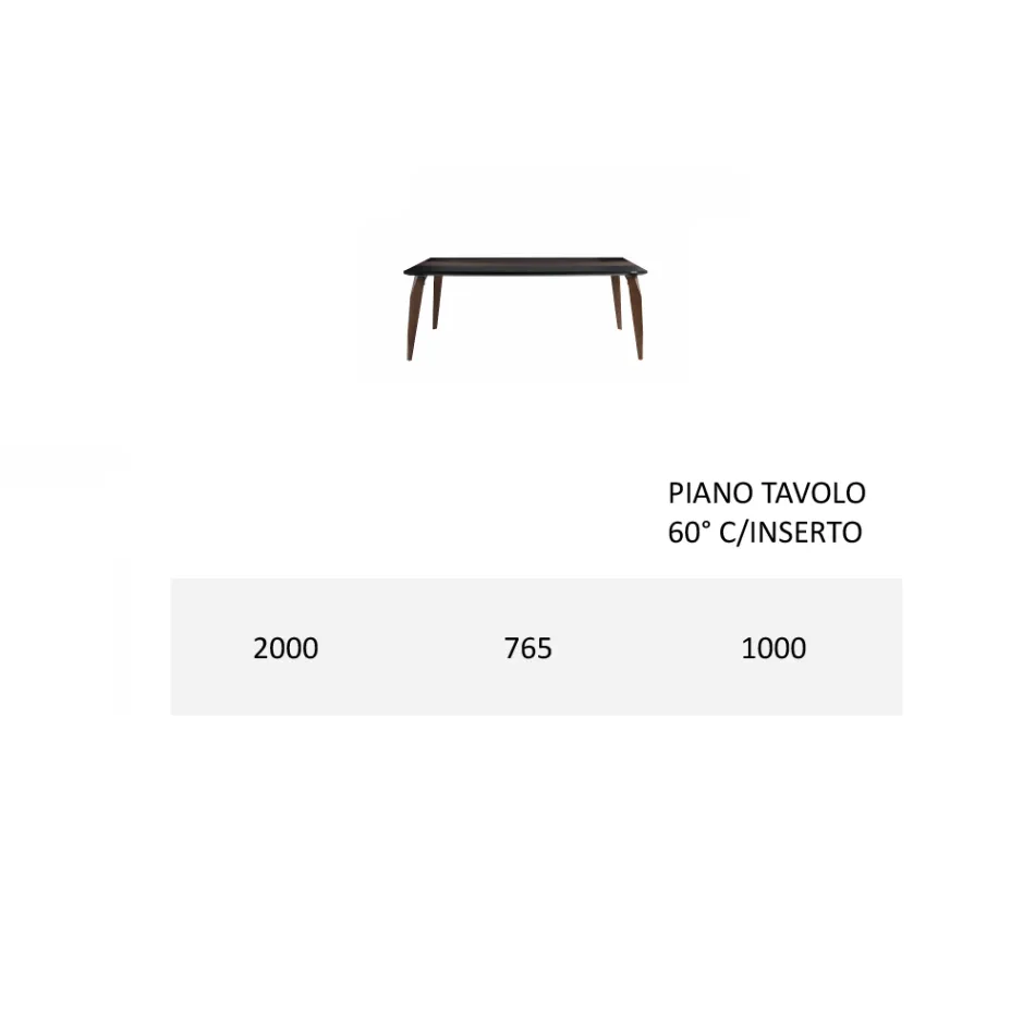 Tablero de mesa de comedor en Mdf con inserto superior Made in Italy - Abisso Viadurini