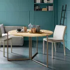 Mesa de comedor plegable moderna en madera y metal Made in Italy - Menelao Viadurini