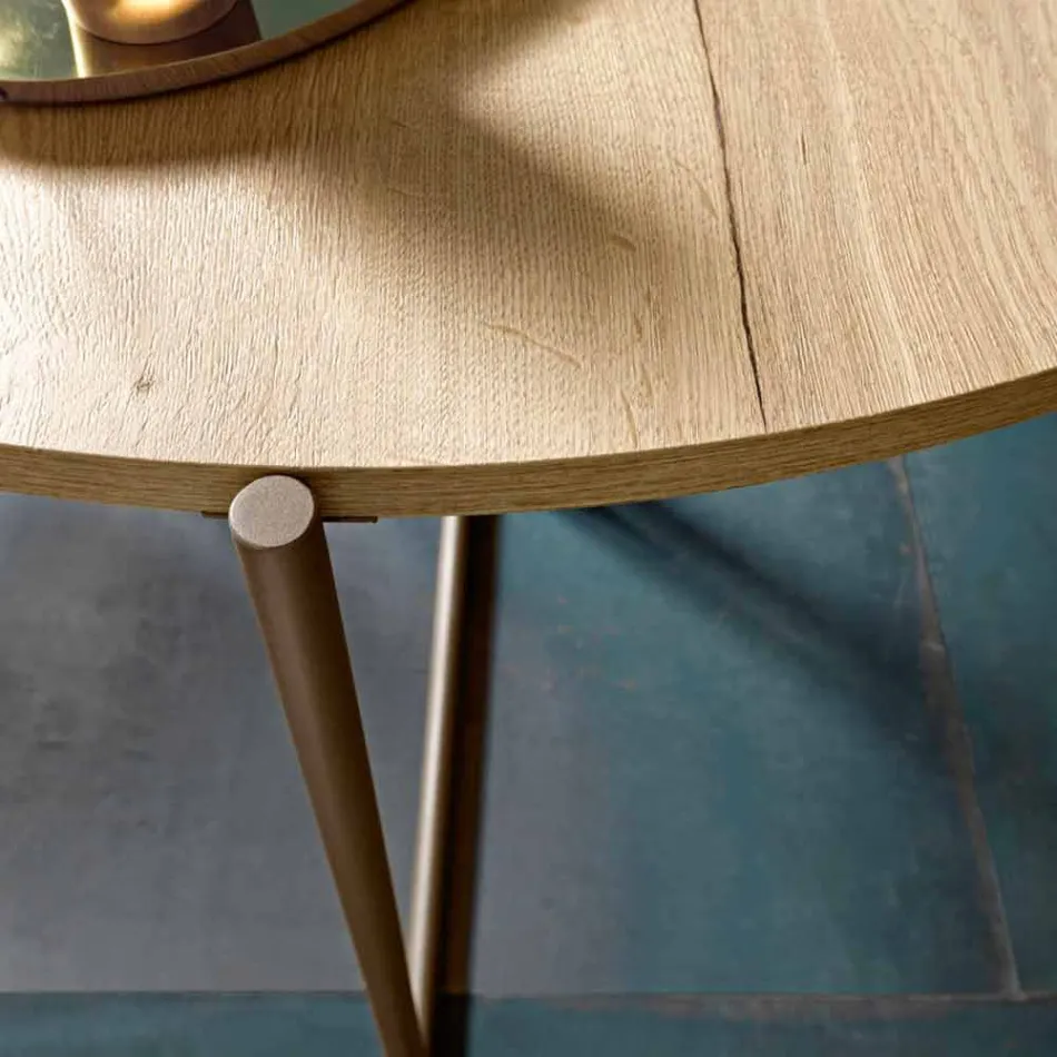 Mesa de comedor plegable moderna en madera y metal Made in Italy - Menelao Viadurini