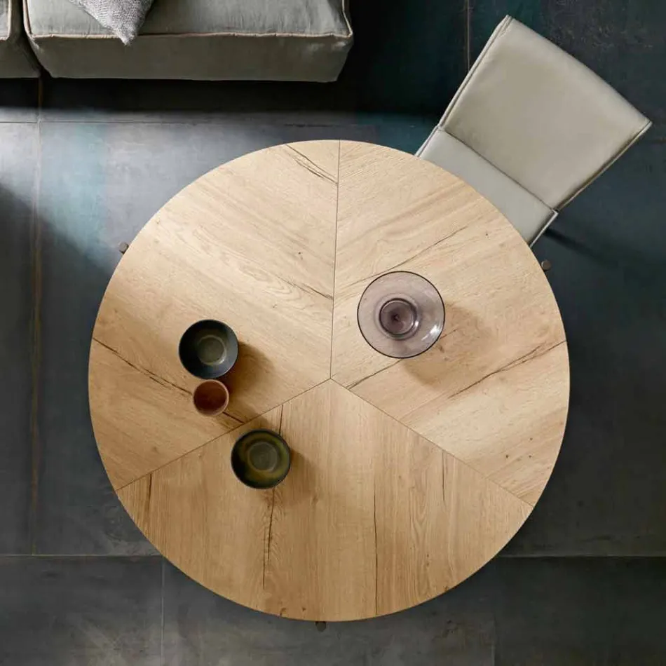 Mesa de comedor plegable moderna en madera y metal Made in Italy - Menelao Viadurini