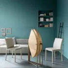 Mesa de comedor plegable moderna en madera y metal Made in Italy - Menelao Viadurini