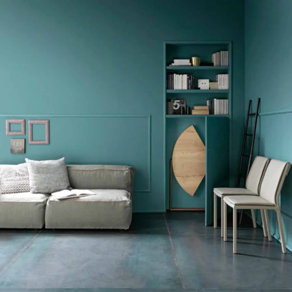 Mesa de comedor plegable moderna en madera y metal Made in Italy - Menelao Viadurini