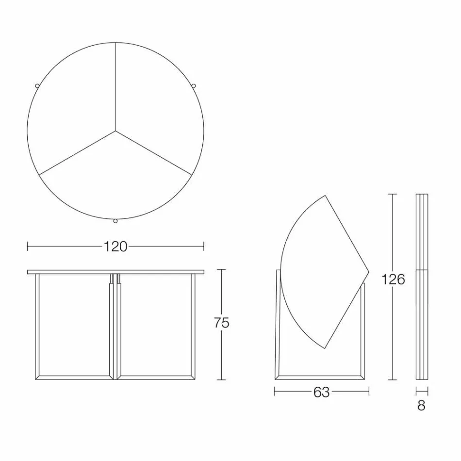 Mesa de comedor plegable moderna en madera y metal Made in Italy - Menelao Viadurini