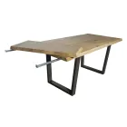 Mesa de Comedor Chapada en Roble Anudado Masellato Made in Italy - Pilar Viadurini