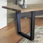Mesa de Comedor Chapada en Roble Anudado Masellato Made in Italy - Pilar Viadurini
