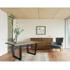 Mesa de Comedor Chapada en Roble Anudado Masellato Made in Italy - Pilar Viadurini