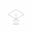 Mesa de comedor cuadrada en vidrio extraligero y metal Made in Italy - Dolce Viadurini