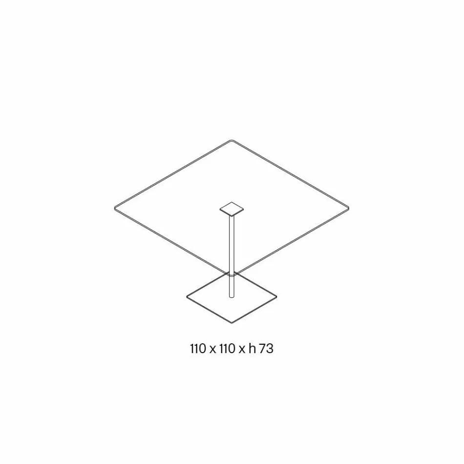 Mesa de comedor cuadrada en vidrio extraligero y metal Made in Italy - Dolce Viadurini