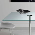 Mesa de comedor cuadrada en vidrio extraligero y metal Made in Italy - Dolce Viadurini