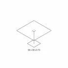 Mesa de comedor cuadrada en vidrio extraligero y metal Made in Italy - Dolce Viadurini