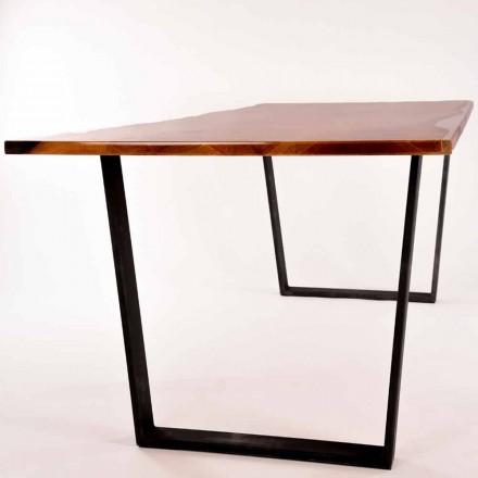 Mesa de comedor de diseño rectangular de madera hecha en Italia Rino Viadurini