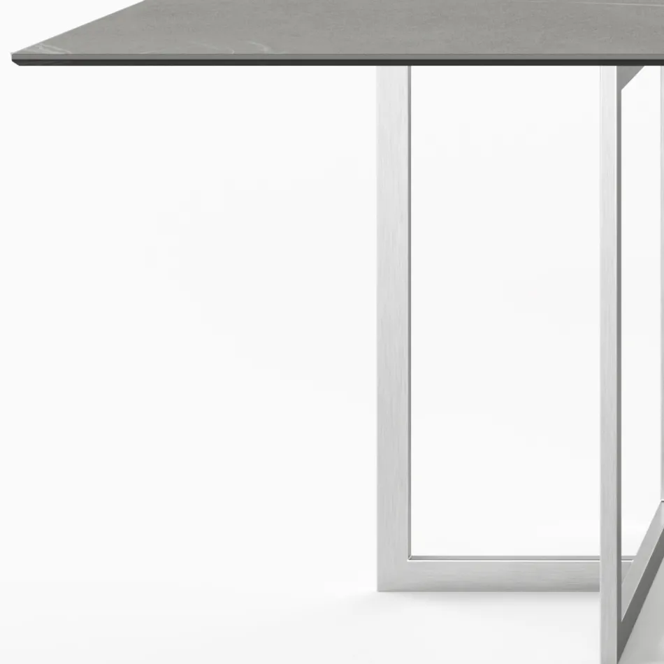 Mesa de comedor rectangular en gres porcelánico Made in Italy - Emilio Viadurini