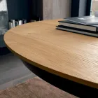 Mesa de comedor extensible redonda con tapa de madera Made in Italy - Crodino Viadurini