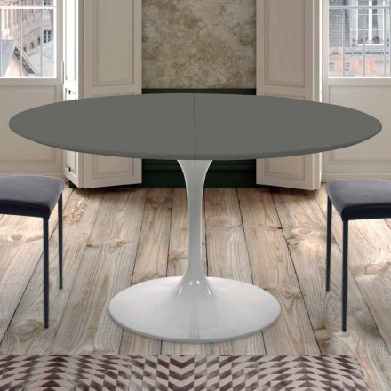 Mesa de comedor redonda extensible hasta 170 cm Made in Italy - Dollars Viadurini