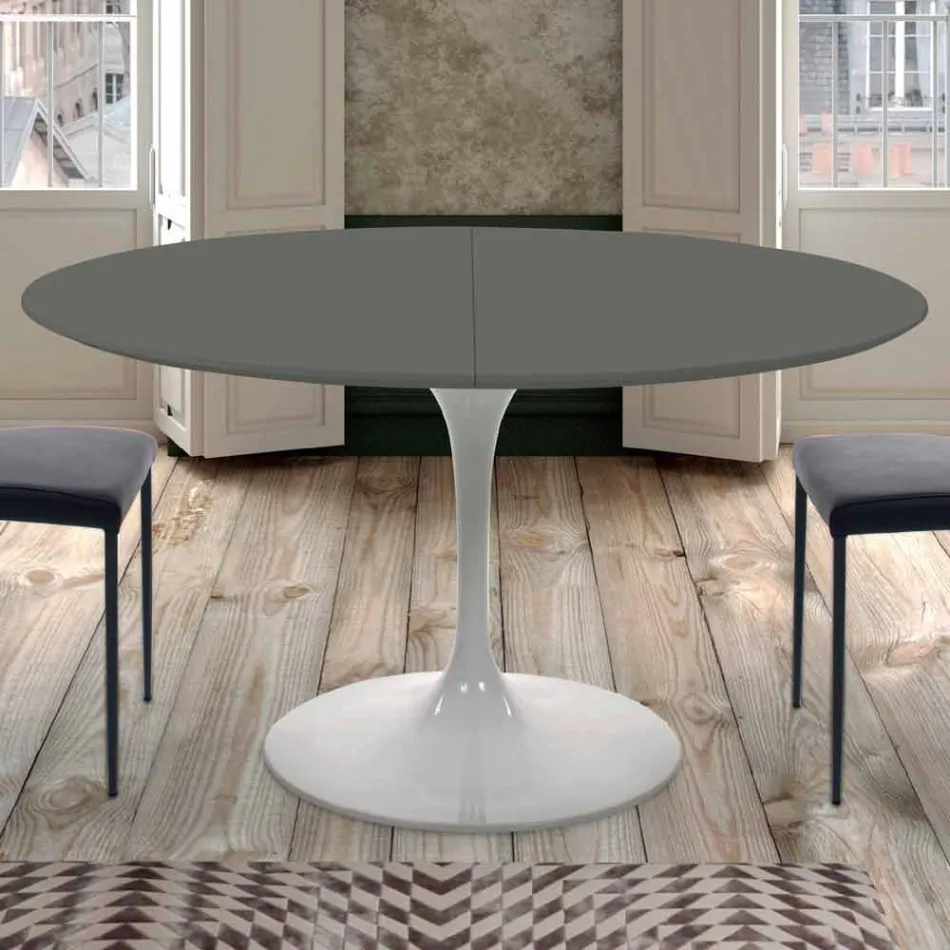 Mesa de comedor redonda extensible hasta 170 cm Made in Italy - Dollars Viadurini