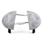 Mesa de comedor redonda extensible hasta 370 cm en madera y metal - Caimano Viadurini