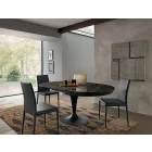 Mesa de comedor extensible redonda en cerámica Laminam Made in Italy - Lupetto Viadurini