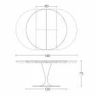 Mesa de comedor extensible redonda en cerámica Laminam Made in Italy - Lupetto Viadurini