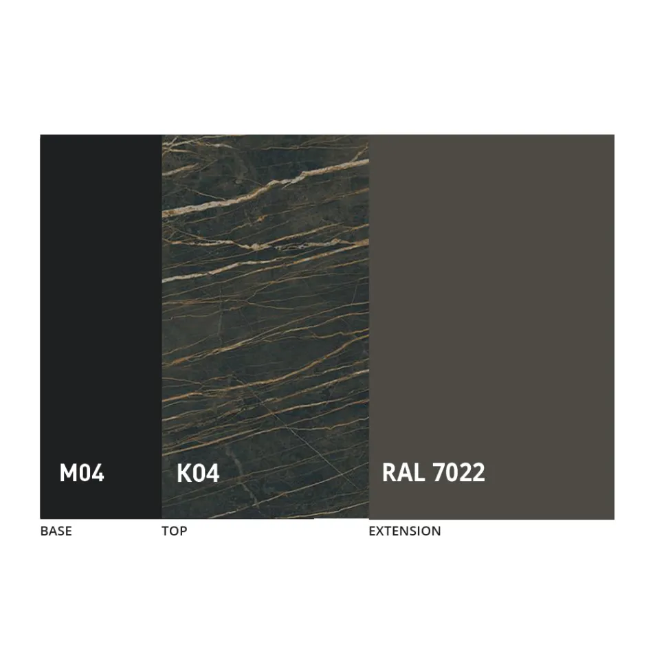 Mesa de comedor extensible redonda en cerámica Laminam Made in Italy - Lupetto Viadurini