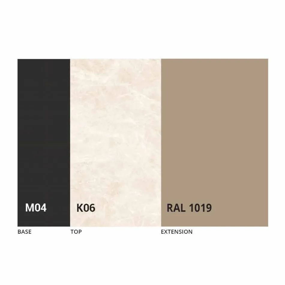 Mesa de comedor extensible redonda en cerámica Laminam Made in Italy - Lupetto Viadurini