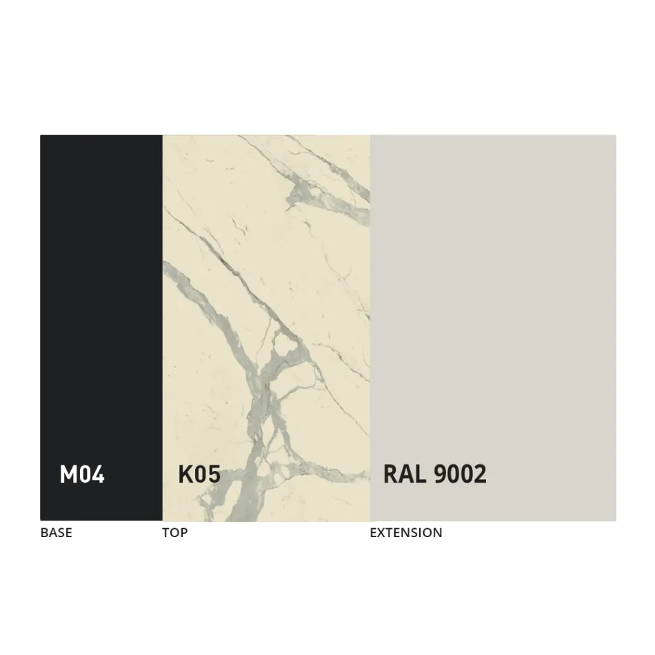 Mesa de comedor extensible redonda en cerámica Laminam Made in Italy - Lupetto Viadurini