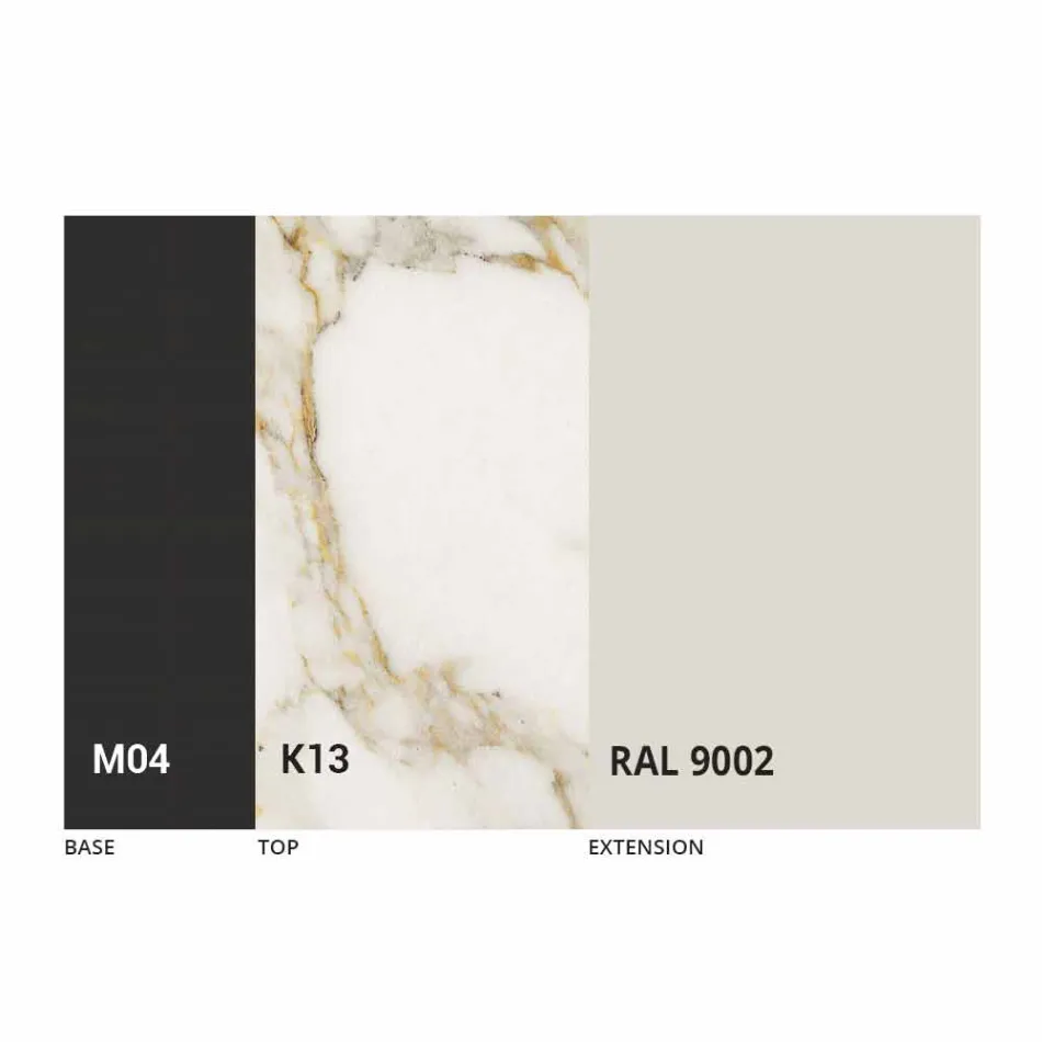 Mesa de comedor extensible redonda en cerámica Laminam Made in Italy - Lupetto Viadurini