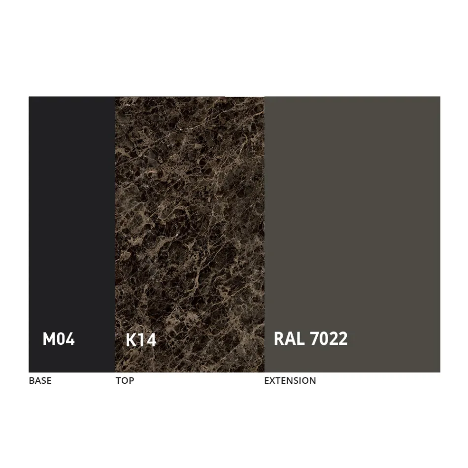 Mesa de comedor extensible redonda en cerámica Laminam Made in Italy - Lupetto Viadurini