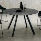 Mesa de comedor redonda con tapa de HPL estratificada Made in Italy - Lingotto Viadurini