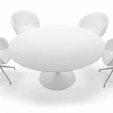 Mesa de comedor redonda con tapa laminada Made in Italy – Dollars Viadurini