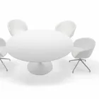 Mesa de comedor redonda con tapa laminada Made in Italy – Dollars Viadurini