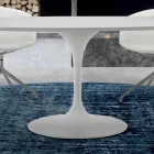 Mesa de comedor redonda con tapa laminada Made in Italy – Dollars Viadurini