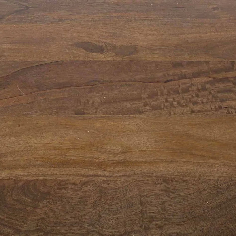 Mesa de comedor redonda Homemotion con tablero de mango - Rondolo Viadurini