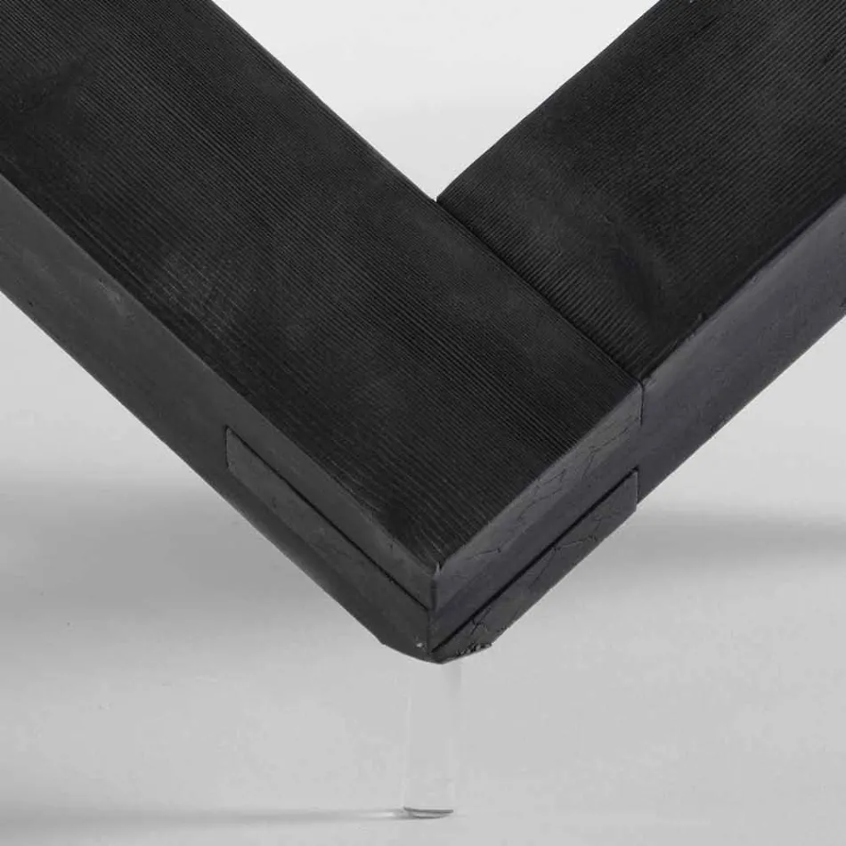 mesa redonda de comedor en madera con tapa de cristal Bao, diseño moderno Viadurini