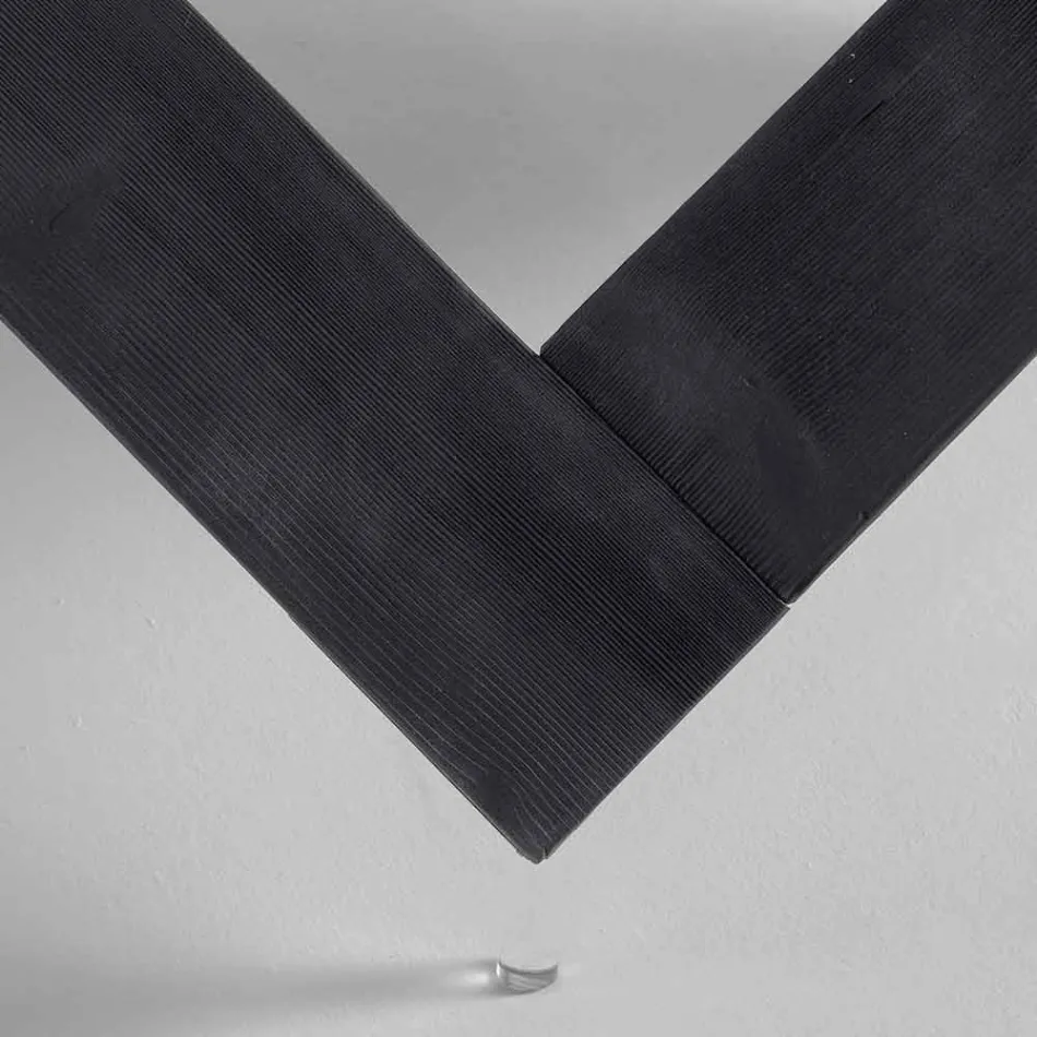 mesa redonda de comedor en madera con tapa de cristal Bao, diseño moderno Viadurini