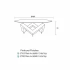 mesa redonda de comedor en madera con tapa de cristal Bao, diseño moderno Viadurini
